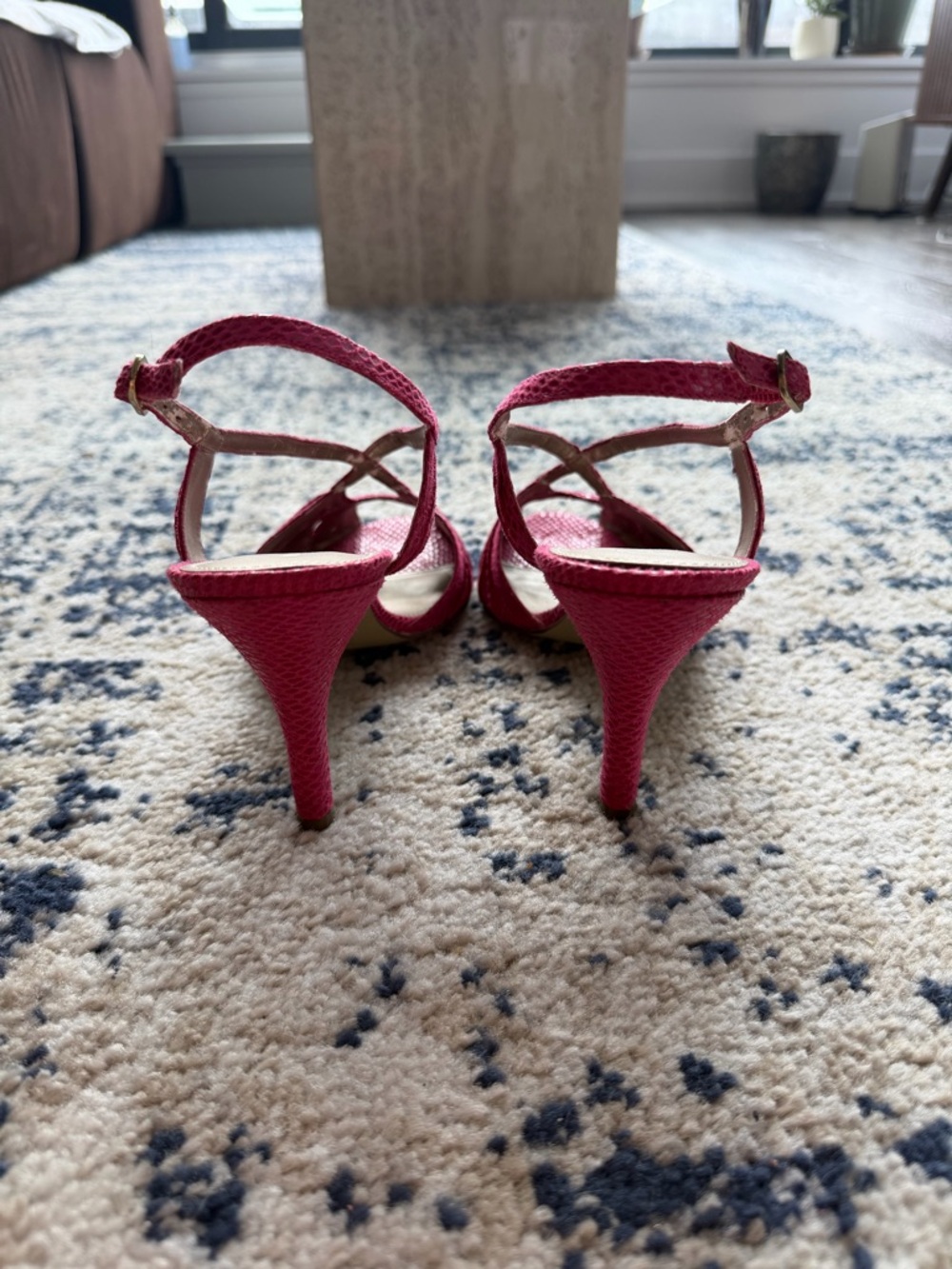 Nine West Hot Pink Strappy Open-Toe Slingbacks - Picture 5 of 5